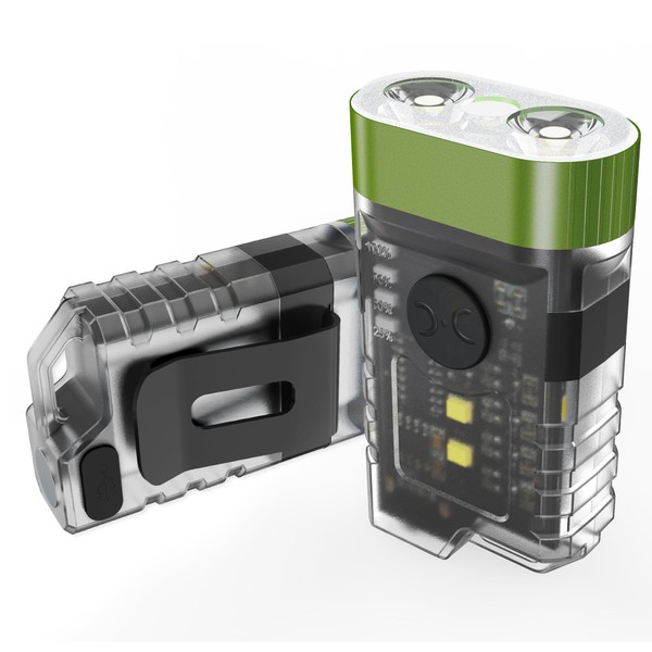 COOZAMING Rechargeable EDC Clip Flashlight, 10 Lighting Modes 2 Illumination