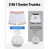 maamgic Men's Swim Trunks 5.5 inch Seersucker 2 in 1