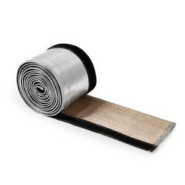 Fire Kirin Heat Shroud Sleeve, Aluminized Sleeving, Silver Hose Wire Protection Sleeving 3/4" I.D. x 3FT with Hook and Loop Closure, 10PCS Stainless Steel Cable Ties (Silver, W: 4.13inch L: 10FT)