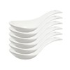 Xmomx 6 pcs White Soup Spoon Round-Bottom Asia Porcelain Ceramic