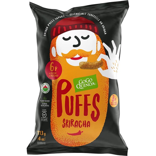 GoGo Quinoa Puffs Sriracha 9 Count x 113g, Organic, Plant