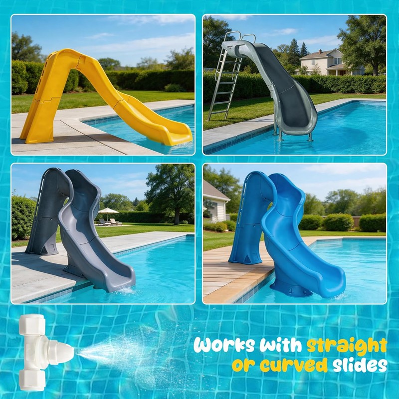 Pool Slide Water Tubing Kit, Inground Pool Slide Hose Kit,