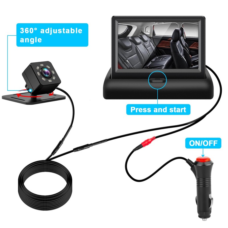Baby Car Mirror with 4.3'' HD Night Vision Function Display,