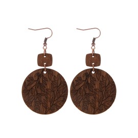 JUKOTA 1 Pair of Wooden Earrings Tree of the Leaf I Leaf Natural Earrings Silver Wood Earrings Women's Earrings