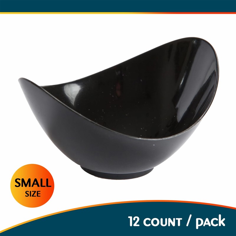 Blue Sky MiniWare 12-Pack Black Small Oval Dish | Disposable