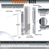 T-HAKEN Sliding Glass Door Set, 6-5/8", Silver - Patio Door