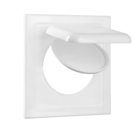 Dual Door Dryer Vent Cover, Exhaust Hood Vent Indoor and Outdoor Air Vent Cover, Outdoor ABS HVAC Exhaust Vent Duct Cover with 4 Screws for 4 Inch Pipes and Vents (White)