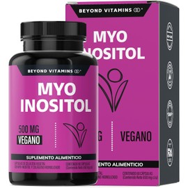 Myo Inositol 500 mg por cápsula con Colágeno Hidrolizado | Fórmula completa | Sin Azúcar - Suplemento Alimenticio Vegano Beyond Vitamins - Ingredientes NON GMO (60 Cápsulas)