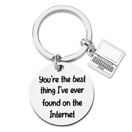 Valentine's Day Gifts for Couples - Keychain Best Thing I've Found on The Internet - Birthday, Anniversary, Xmas Presents for Girlfriend, Boyfriend, Wife, Husband - Online Dating Gift