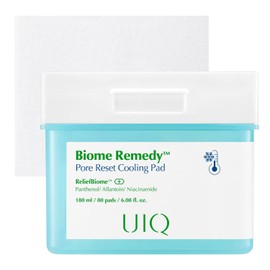 UIQ Biome Remedy Pore Reset Cooling Pad, Hidratante Y Enfriamiento Almohadillas Tóner Coreanas, Enfriamiento Instantáneo Para Piel Seca, Sobrecalentado, Cuidado De Poros Con Pantenol, Alantoína, Niaci