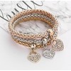 Unique Women's Love heart Diamond Chain Bracelet & Bangle, Medium,