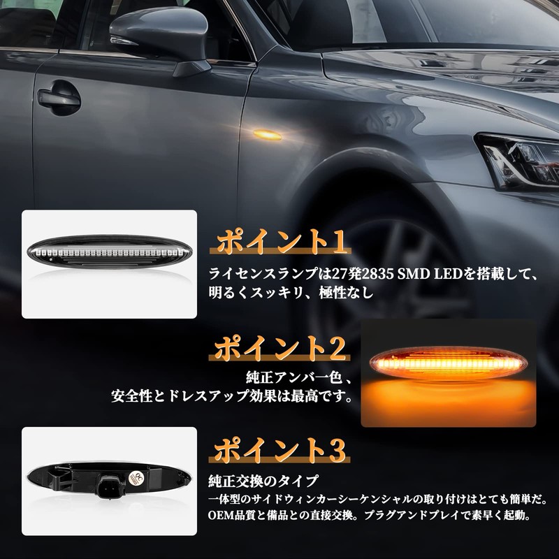 POPMOTORZ LED for Toyota Mark X Side Marker Side Turn