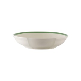 Villeroy & Boch French Garden Green Line Pasta Bowl, 9.25 in/37 oz, Premium Porcelain, White/Green