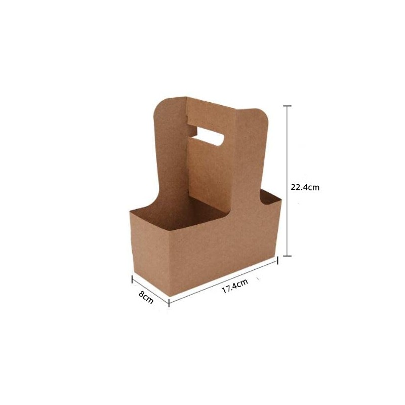 BATGXGO Drink Carrier Kraft Paper Cup Holder with Handle Takeout