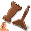 2Pcs Sandalwood Massager with Copper Beads, 2-in-1 Acupressure Roller and