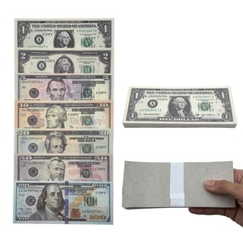 140Pcs Fake Notes, Prop Money for Birthday Party,Education,Play Board And Advertisinggames(7 Models)