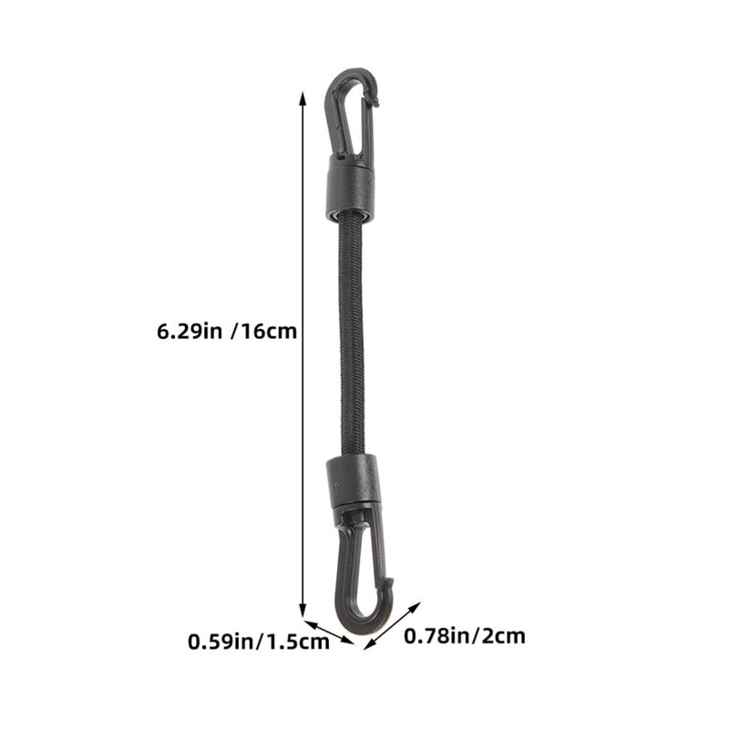 BESPORTBLE 6Inch Bungee Cords with Carabiner: Black Short Elastic Tie