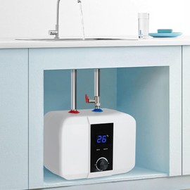 Electric Tank Water Heater, 6L Tank Water Heater for Point of Use Instant Hot Water 110V 1500W Plugin to Use, Wall or Floor Mounted