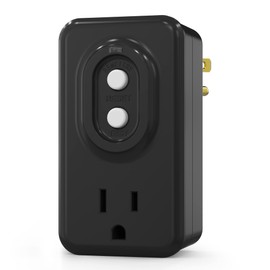 AIDA GFCI Adapter, 15 AMP Single Outlet Grounded 3-Prong GFCI Adapter, for Indoor Use with Manual Reset, UL Listed, Black, 1 Pack