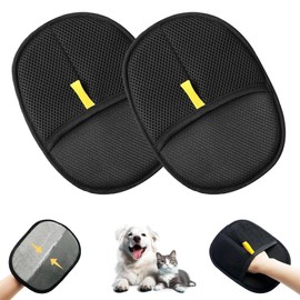 BuQueHM 2PCS Pet Hair Removal Glove – Electrostatic Grooming Gloves for Cats & Dogs, Reusable Shedding Mitts for Easy and Efficient Pet Hair Removal