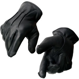Milwaukee Leather SH865 Men's Black Thermal Lined USA Deerskin Leather Motorcycle Winter Rider Gloves - Small