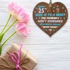 Funny 25th Birthday Gift For Women Men Wooden Heart Plaque