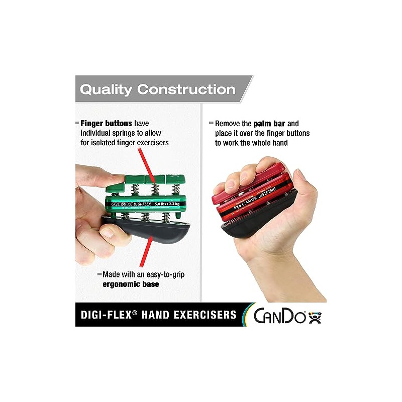 CanDo 10-0742 Digi-Flex Hand Exerciser, Finger 5.0 lb/Hand 16.0 lb,