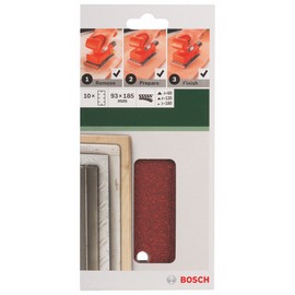 Bosch 2609256A93 Sanding Sheet Set for Orbital Sanders (10-Piece)