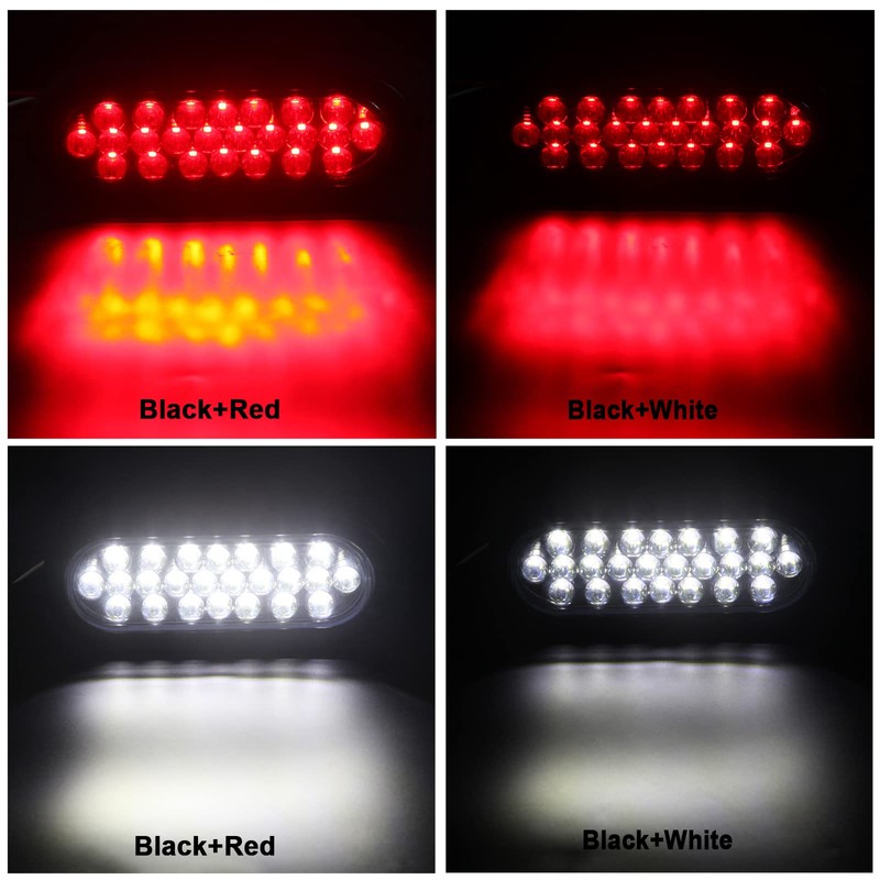 4Pcs 6" Inch Oval Led Stop Turn Tail Lights Brake
