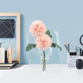 Minicoco Acrylic Frame Vase Book Vase for flowers Crystal Transparent Acrylic Vase Art Deco Vase Flower Gift For Home Bedroom Office Decoration