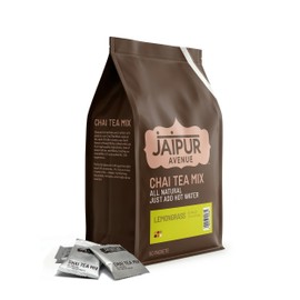 Jaipur Avenue Lemongrass Chai Tea Mix Crafted with All-Natural Assam Black Tea, Lemongrass, Cane Sugar, Premium Dry Milk - Preservative-Free, Gluten-Free, Authentic Indian Chai Tea Latte, 50-Count Bag