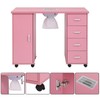 Manicure Table MDF Single Door 4 Drawers With Fan Nail