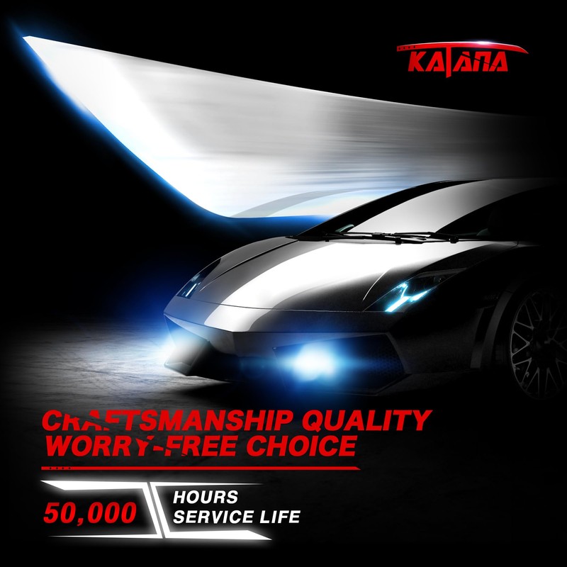 Katana H4 Bulbs, 9003 Light Bulb 400% Brightness 6500K Xenon