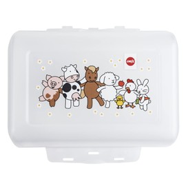 Emsa 513791 Variabolo Farm Family kids snack or lunch box 16x11x7cm transparent, green