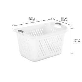 Sterilite 2.7 Bushel Jumbo Plastic Laundry Basket, White