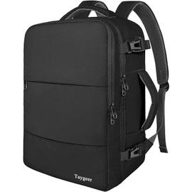 Travel Laptop Backpack, Airplane Approved Travel Backpack Suitcase For Men Women With Usb Charging Port, Lightweight College 35l Luggage Bag 15.6 inch Laptop Backpack Gifts For Casual Business, Black