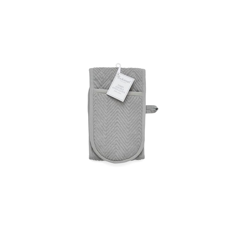 Cooksmart Chevron Double Oven Gloves Heat Resistant | British Designed