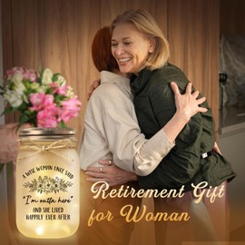 BeneCharm Retirement Gift for Woman, Decorative Jar Night Light Retired Gift, Happy Retirement Gifts for Women, Friends, Coworkers, Teachers, Nurses, Going Away Gifts Retired Decorations