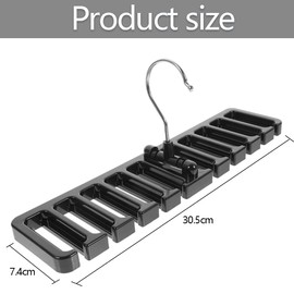 2-Pack Belt Hangers for Closet – Space-Saving Tie & Scarf Organizer Rack for Men & Women, Black