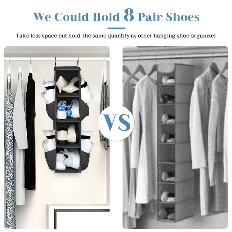SLEEPING LAMB Short Hanging Shoe Organizer for Closet Storage with