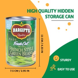 BarGifts Hidden Safe Can Diversion Safe Fake Can with Hidden Compartment, Hidden Storage Keeps for Valuables, Cash, Keys, and Jewelry- Beans
