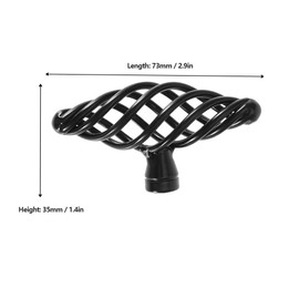 ViaGasaFamido Birdcage Cabinet Pull Hardware - Kitchen Cabinet Drawer Handle with Wire Swirl Design Matte Black Wrought Iron (Includes Mounting Screws)