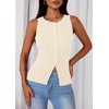 PRETTYGARDEN Women's Ribbed Tank Tops Summer 2025 Open Front Button