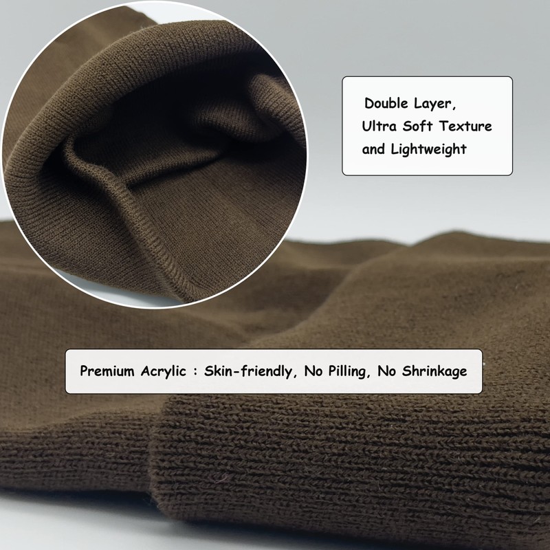 Gorro unisex de punto suave y cálido, con puños, para