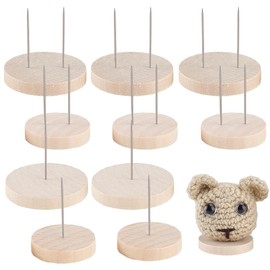 AHANDMAKER Pack of 12 Crochet Doll Stands 4 Styles Made of Wood Knitted Doll Stand Doll Holder with Wooden Base Needle Display Stand for Doll Display Case Action Figure Stand