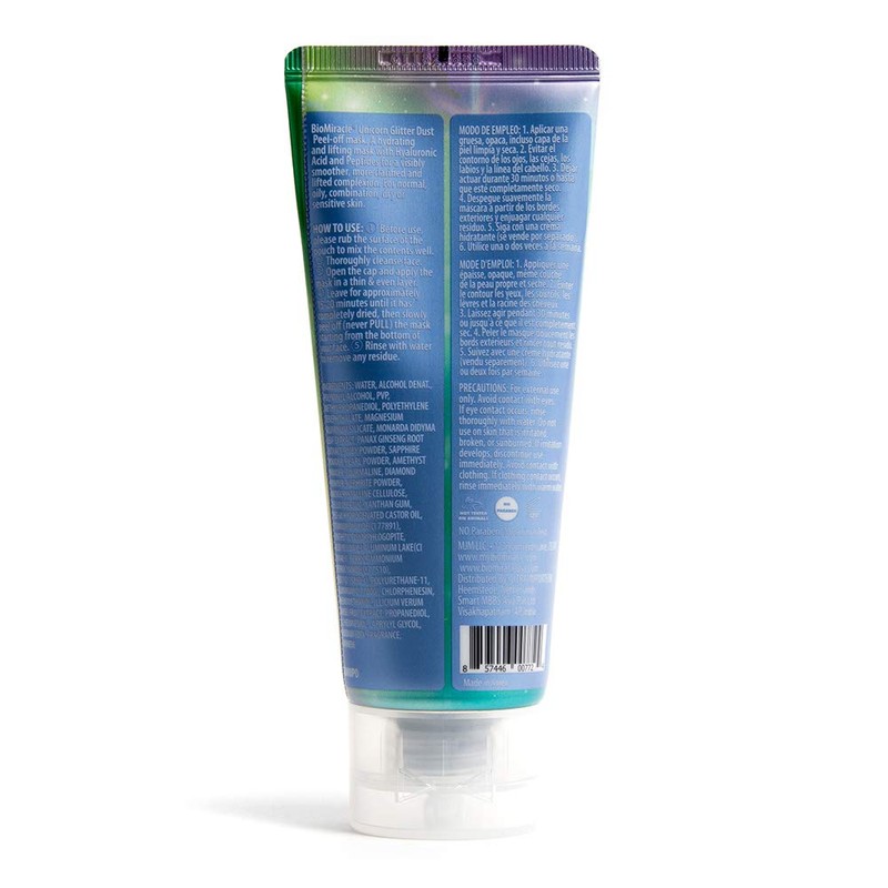 BioMiracle Unicorn Glitter Dust Peel Off Face Mask, Hyaluronic Acid