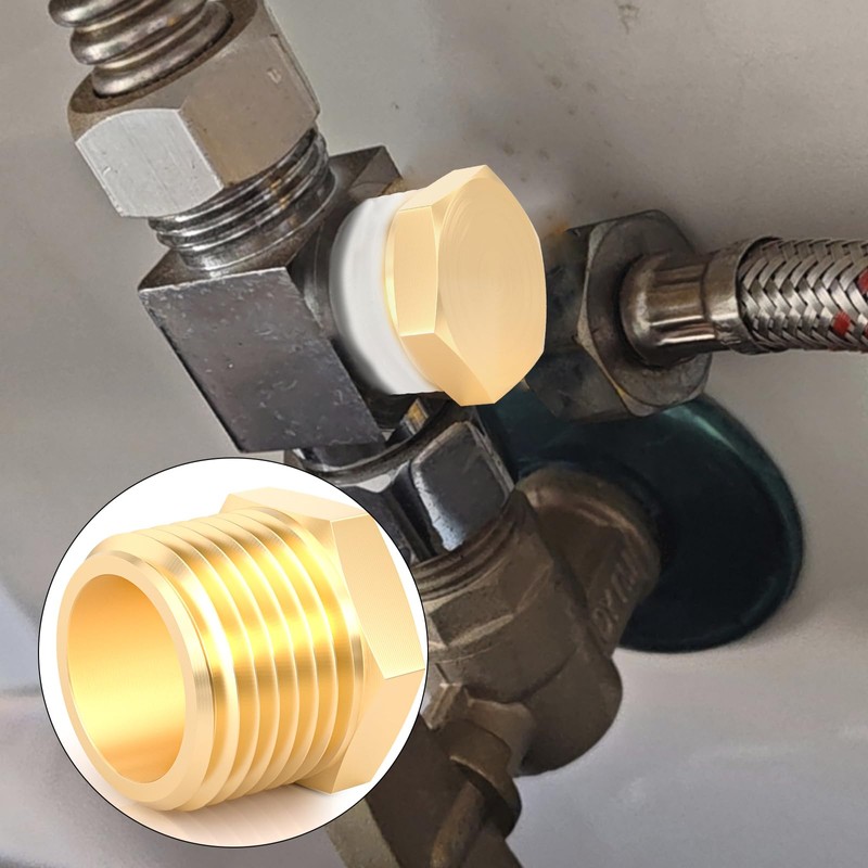 GASHER Brass 3/8" BSP Male Outer Hex Thread Socket Pipe