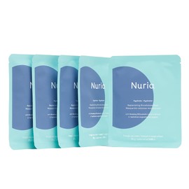 Nuria - Hydrate Replenishing Biocellulose Sheet Mask Set, Nourishing Masks for Deep Hydration, Suitable for All Skin Types, 5 mask bundle, each 25g/net wt 0.9 oz
