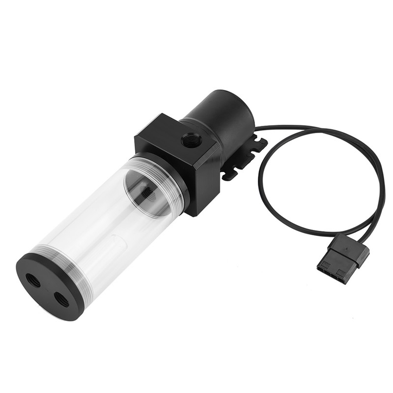 Acrylic Computer DIY Water Cooling Tank Cylinder Reservoir 19W Pump