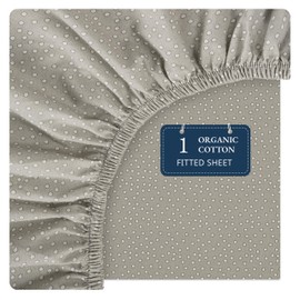 Lane Linen 100% Organic Cotton Twin Size Fitted Sheet Only (39"x75") - Super Soft 100% Cotton Twin Fitted Sheet - Lightweight & Durable Cotton Bed Sheet - Snowdrop